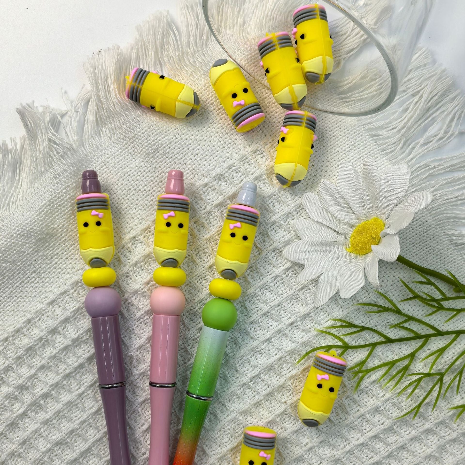 Wholesale 3D Three-dimensional Silicone Cartoon Pencil DYI Beads