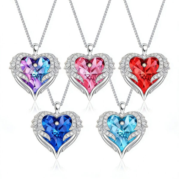 Wholesale Ocean Heart necklace heart-shaped diamond-studded pendant
