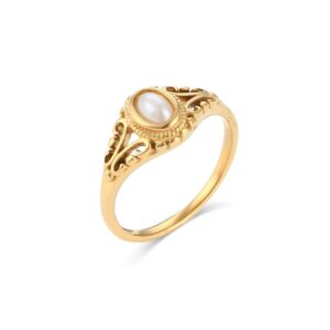 Freshwater pearl pattern fine pearl ring-no. 7