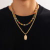 Wholesale Men's round bead layered Virgin pendant necklace