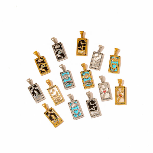 O1CN01j8CLWc1pA9k8P0lkB_2219486875319-0-cib Wholesale Stainless Steel Gold Tarot Card Pendant