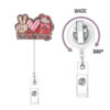 O1CN01j8J3kR2D5ccoihMO8_2220403148558-0-cib Wholesale autumn oil painting art pumpkin suower telescopic badge scroll Thanksgiving easy-pull ID buckle