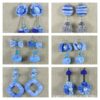 Wholesale Ethnic Style Dali Tie-Dye Style Blue-Dyed Fabric Handmade Earrings