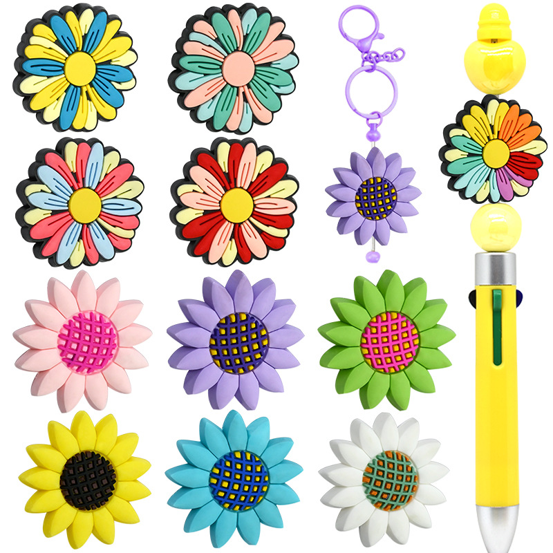 Wholesale Random Candy colored Flower Focal Beads
