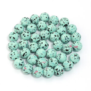 Green colored stone / Diameter 15mm, aperture 2.4mm, 5 pieces/pack