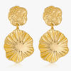 Wholesale Golden circular geometric texture earrings