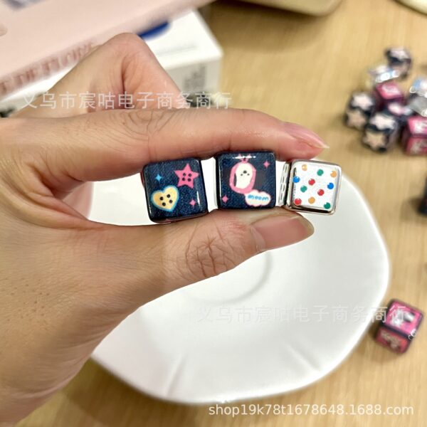 Wholesale Denim print dog star heart square bead