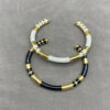 Wholesale Black and white gold layered contrasting wristband