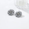 Wholesale Exaggerated diamond studded floral earrings