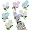 Wholesale double-sided tulip flower color plated diamond four hole beads