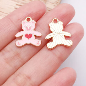1 pink oil dripping care bear 18x15x1mm-1.05g-25171