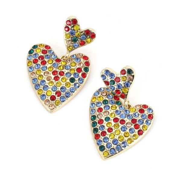 Wholesale love inlaid pearl diamond alloy earrings