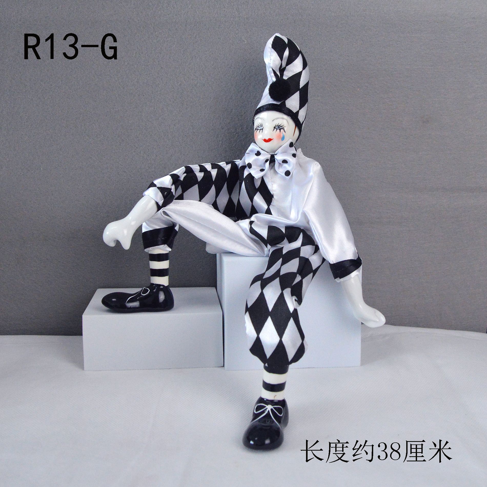 Wholesale Classic Ceramic Hanging-Leed Clown Soft-Leed Doll