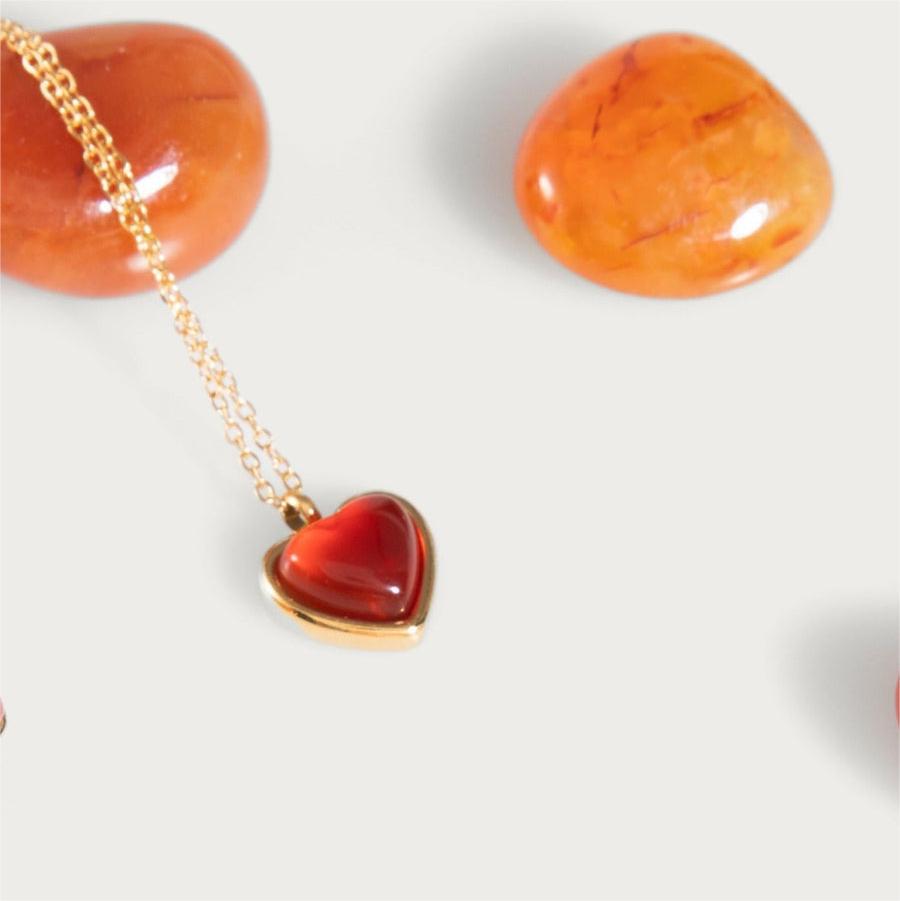 Wholesale Imitation Natural Stone Red Gate Pendant Necklace