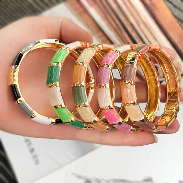 Wholesale personality colorful enamel oil-drop luxury bracelet