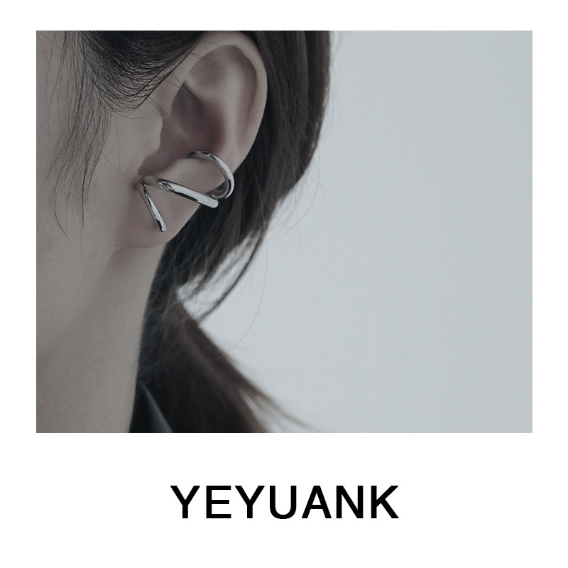 Wholesale Personality Temperament Dislocation Cross Line Earrings