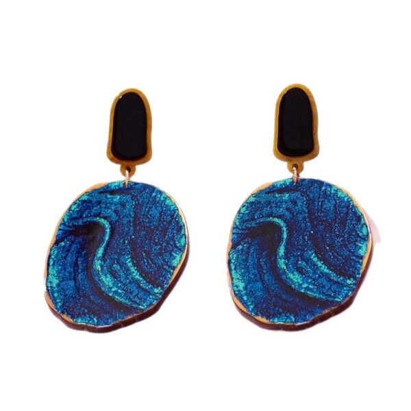 Wholesale Blue starry sky patterned acrylic printed earrings