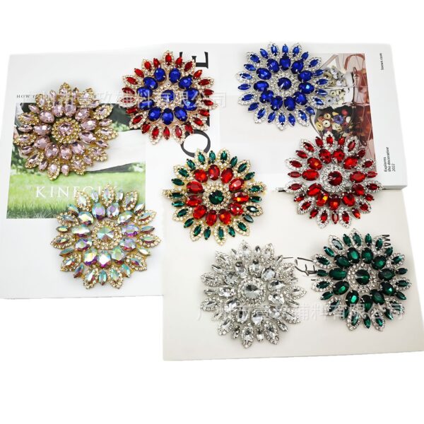 Wholesale Diamond inlaid with colorful sunflower eyes DIY Patches