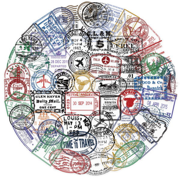 Wholesale 60pcs transparent vintage postmark stickers Waterproof Vinyl Stickers