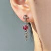Wholesale Cross Diamond Iris series zircon ear studs