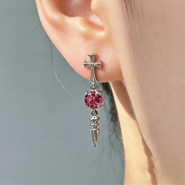 Wholesale Cross Diamond Iris series zircon ear studs