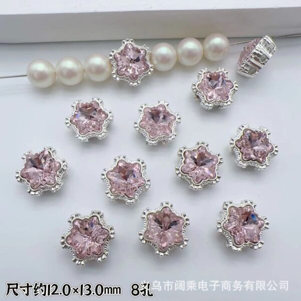 Wholesale Multi-Color Eight-Hole Crystal Glass Snowflake Diamond Spacer Beads