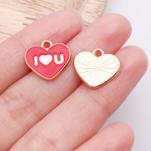 1 red dripping love letter i love you 14x15x1mm-1g-25191