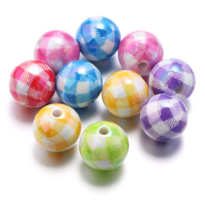 Plaid mixed color / Size: 16mm aperture 2.8mm