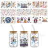Wholesale Brui UV DTF Crystal Transparent Sticker Cute Cartoon Pattern 16 oz Glass Cup Waterproof Scratch Resistant Cross Border