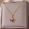 Wholesale Gold Heart Pendant Titanium Steel Luxury Necklaces