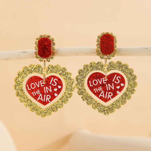 Wholesale Valentine's Day Double layered Love Earrings