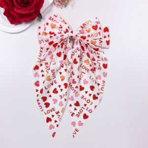 White love letter-bow hairpin