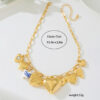 Wholesale Vintage multi-element metal tassel heart-shaped necklace
