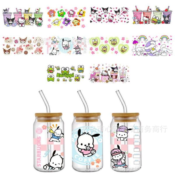 Wholesale Sanrio coolometi UV DTF transfer crystal transparent stickers waterproof scratch-resistant cartoon wholesale cross-border