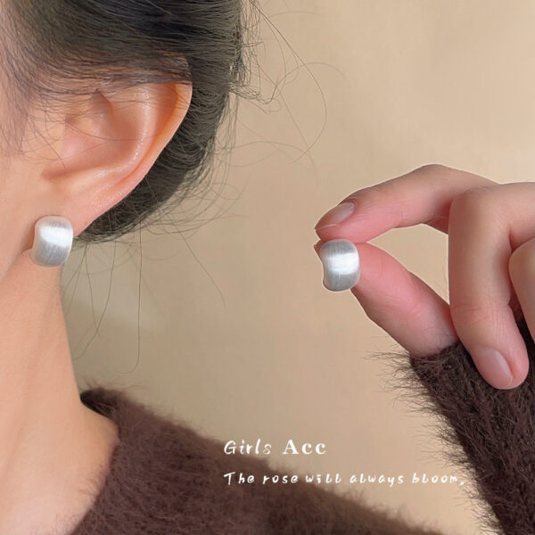 Wholesale Golden brushed frosted geometric earrings