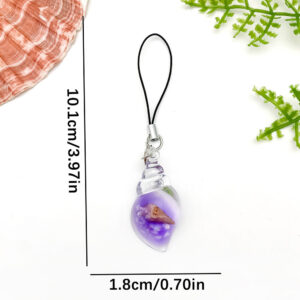 Er1930-transparent purple resin ocean conch mobile phone rope-4g [1 piece]