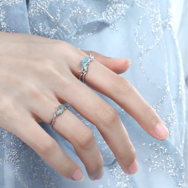 Wholesale Blue Wave Fish Adjustable Ring with Opening