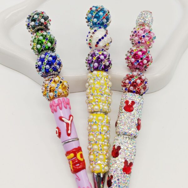 Wholesale 10pcs drill ball colored straight hole beads