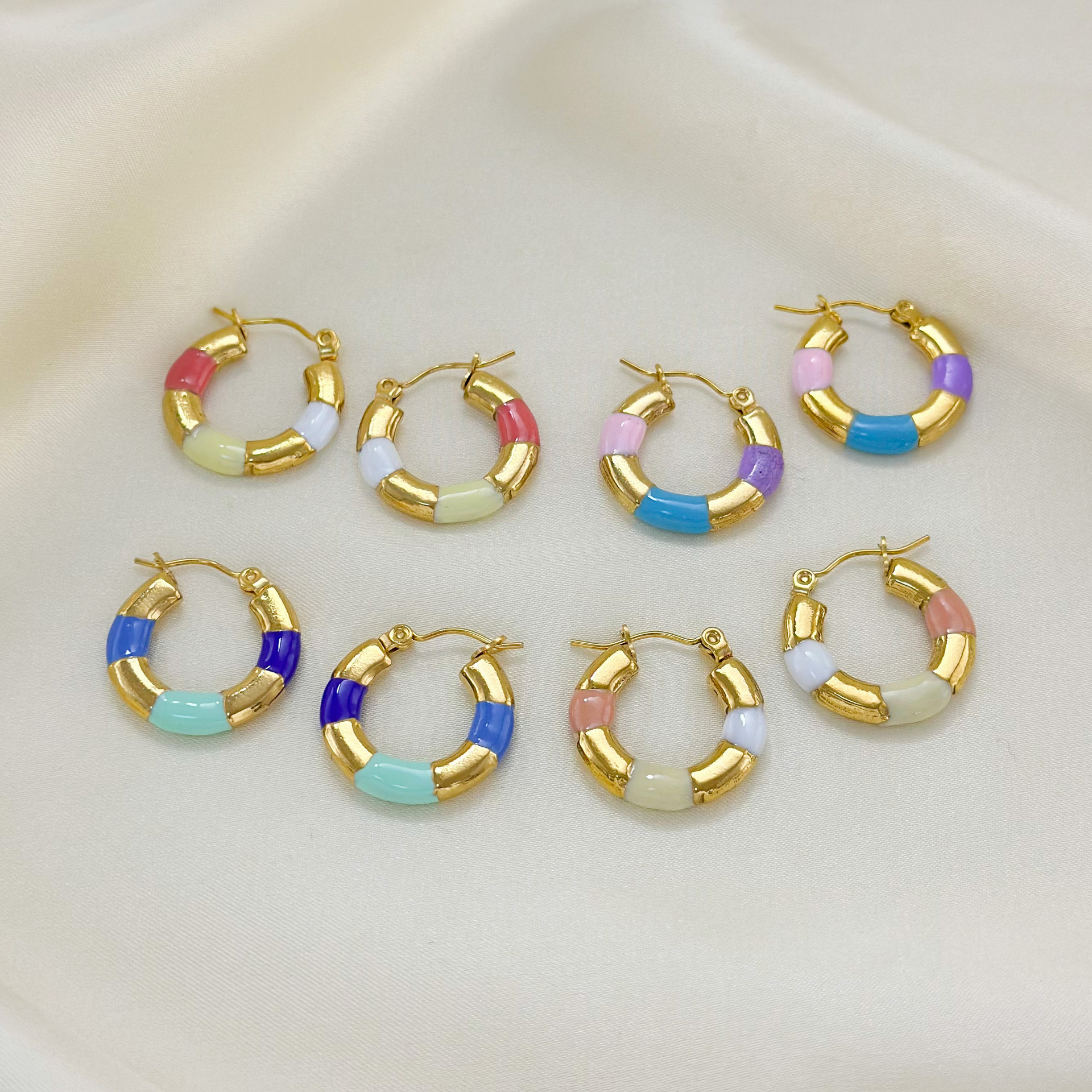 Wholesale titanium steel color earrings niche dopamine earrings