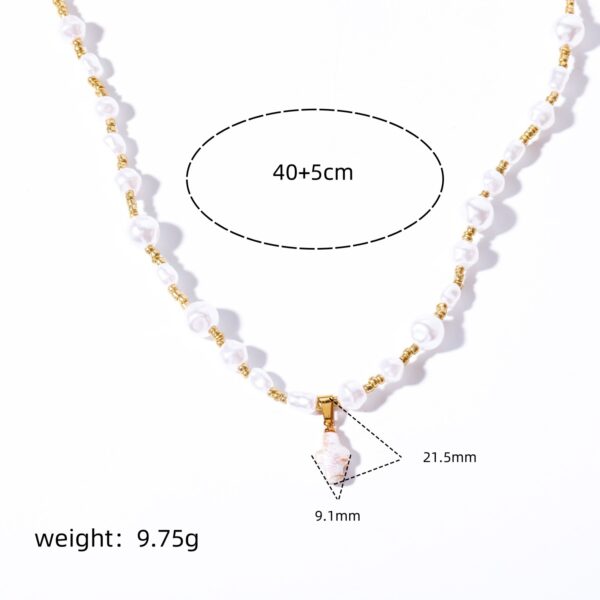 Wholesale pearl necklace cross shell necklace retro artistic Baroque style necklace