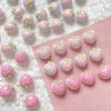 Wholesale 10pcs hand-painted double-sided chubby strawberry Acrylic Beads