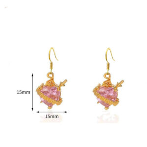 Silver ear hooks (pink)