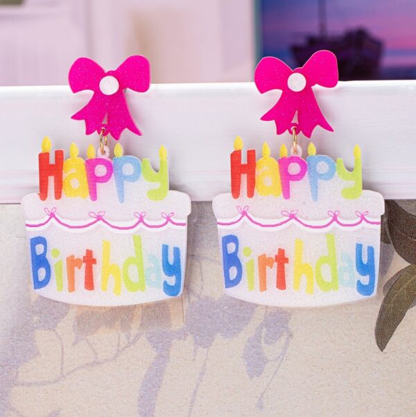 Wholesale Colorful letter cake cute acrylic earrings