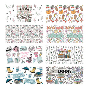 Wholesale Uv Transfer Sticker Glass Cup Crystal Label Crystal Sticker Cross-Border Exclusive for 16oz Glass Cup Special Sticker 23Cmx11Cm