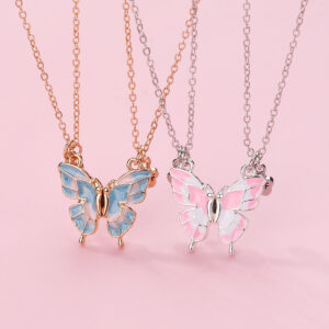 Wholesale butterfly necklace cartoon children BFF good friend necklace