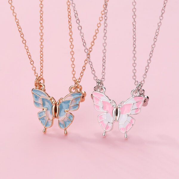 O1CN01jjz0nH1RorxTDDr36_2204819392159-0-cib Wholesale butterfly necklace cartoon children BFF good friend necklace