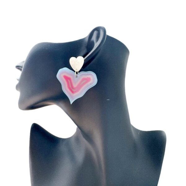 Wholesale Colorful printed heart-shaped gradient acrylic earrings