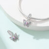 Wholesale Romantic Classical Series Love Pink Angel Silver Plated Charms