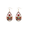 Wholesale Water drop five-pointed star earrings eagle emblem pattern wooden earrings