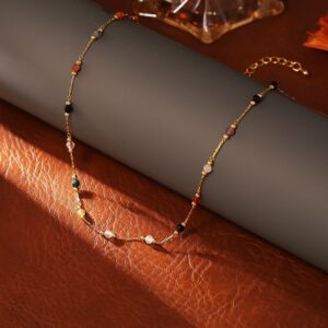 Colorful natural stone necklace